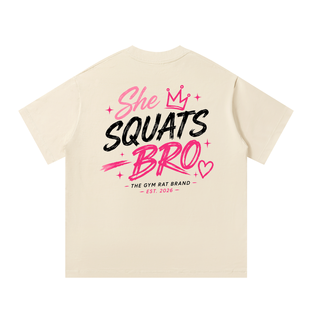 Women’s She Squats Bro Heavyweight Oversized T-Shirt