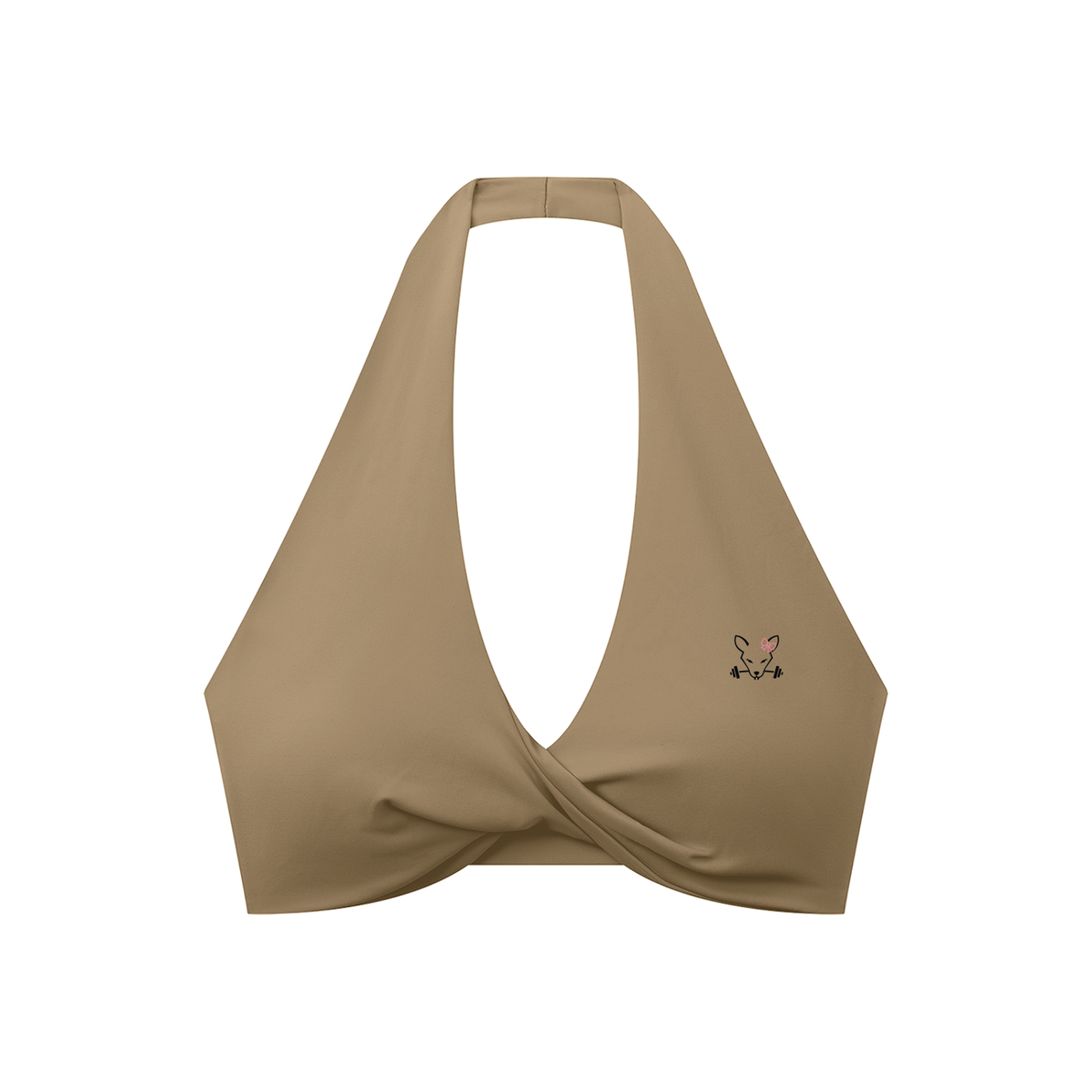 Women's Pleated Halter Sports Bra