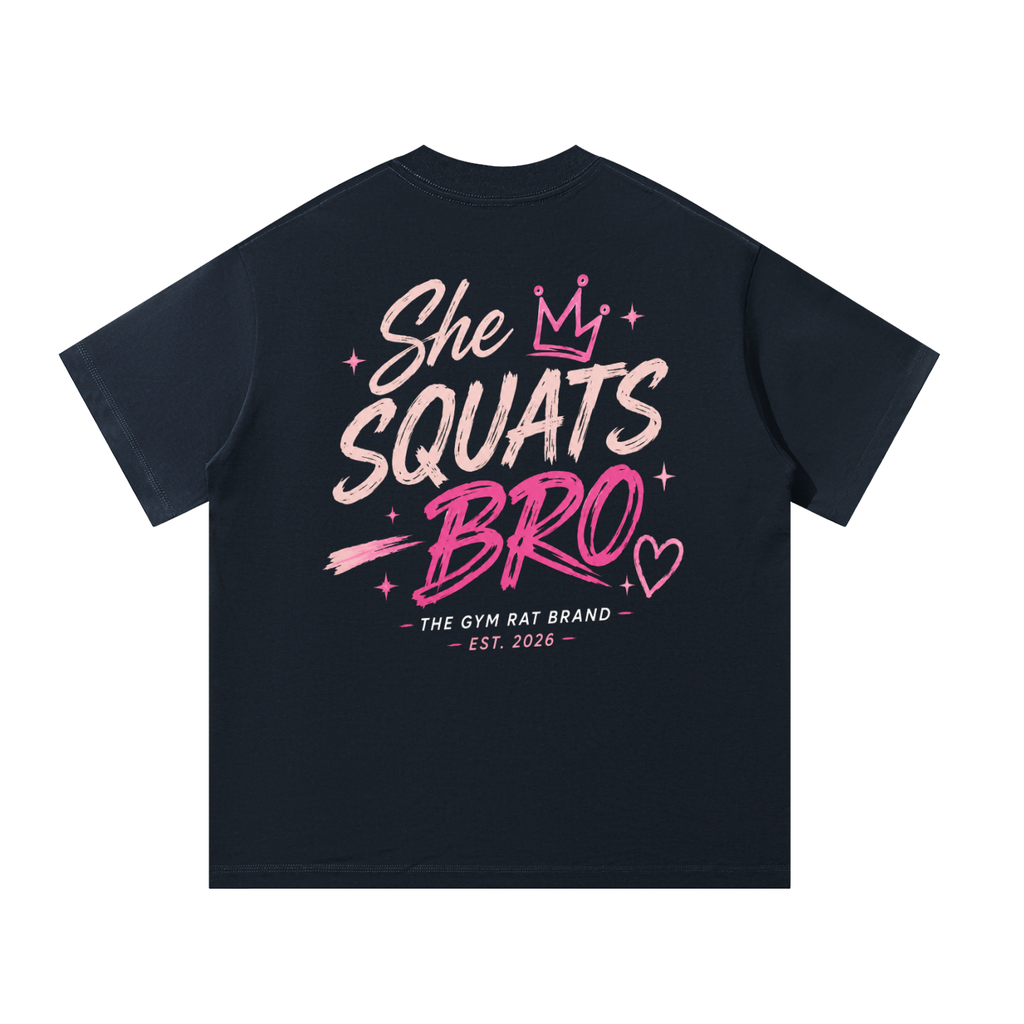 Women’s She Squats Bro Heavyweight Oversized T-Shirt
