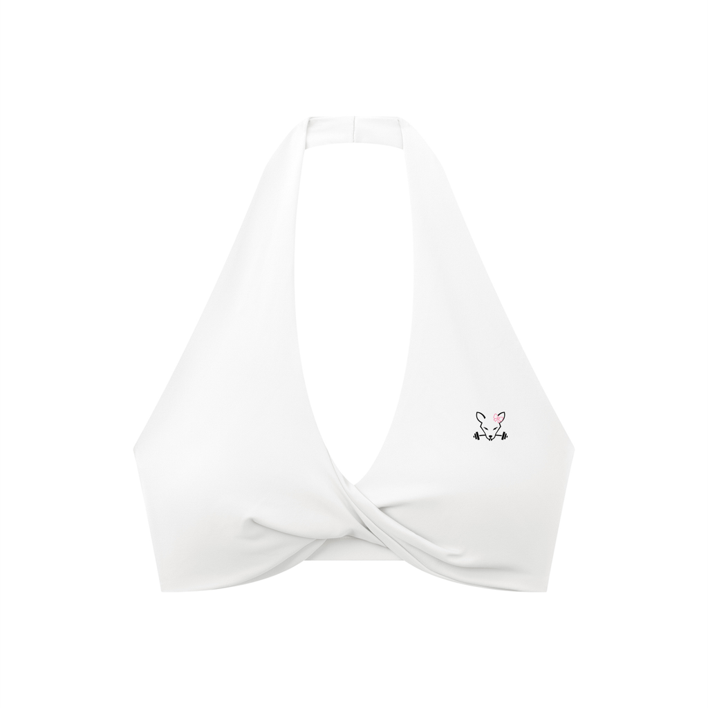Women's Pleated Halter Sports Bra