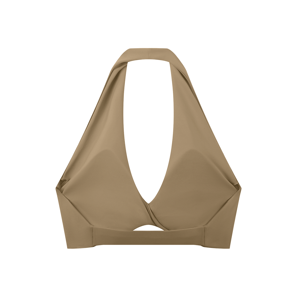 Women's Pleated Halter Sports Bra