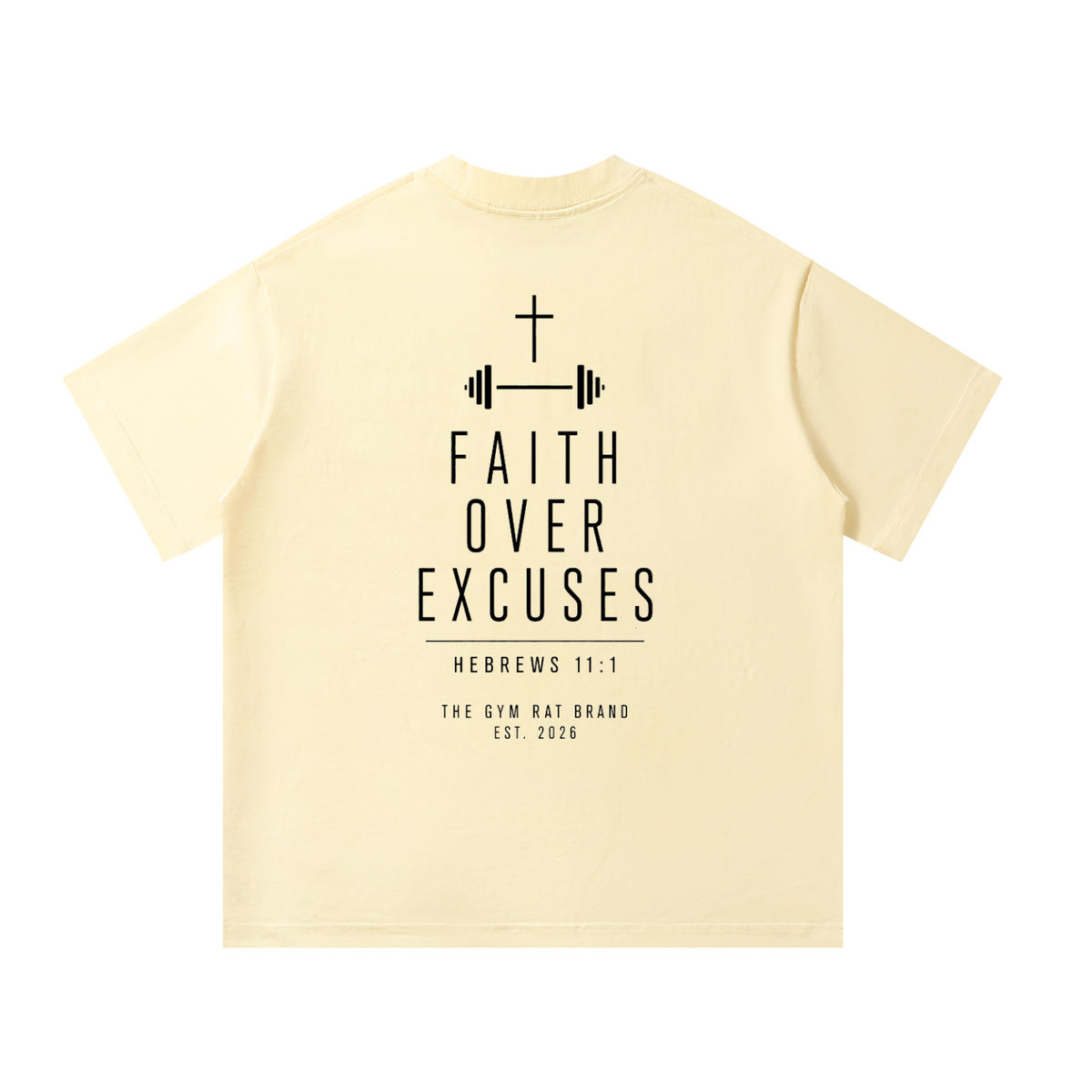 Men’s Armor of God Faith Over Excuse's Heavyweight Oversized Tee