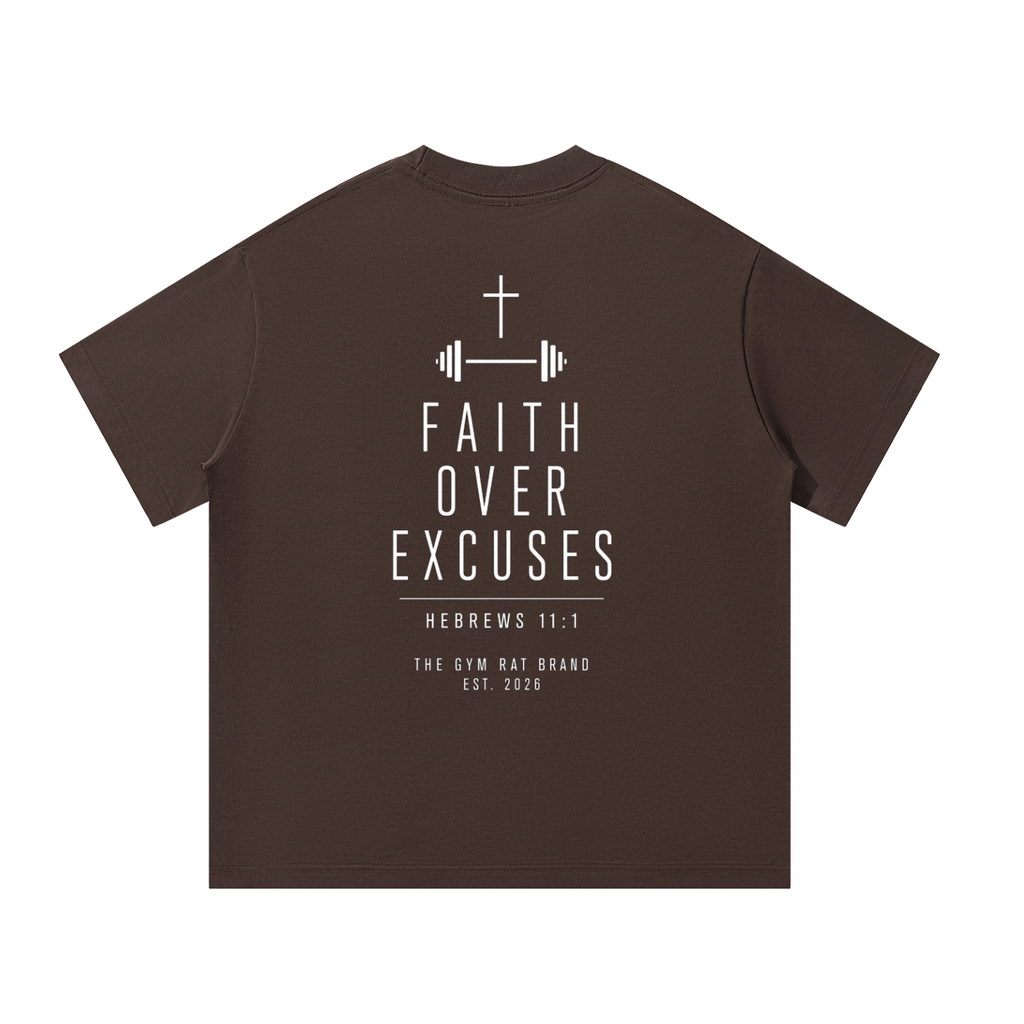 Men’s Armor of God Faith Over Excuse's Heavyweight Oversized Tee