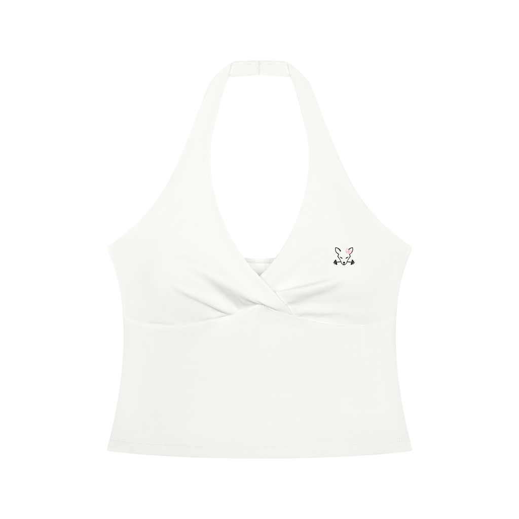 The Gym Rat Women’s Halter Cross-Over Crop Top