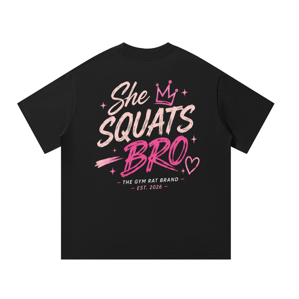 Women’s She Squats Bro Heavyweight Oversized T-Shirt