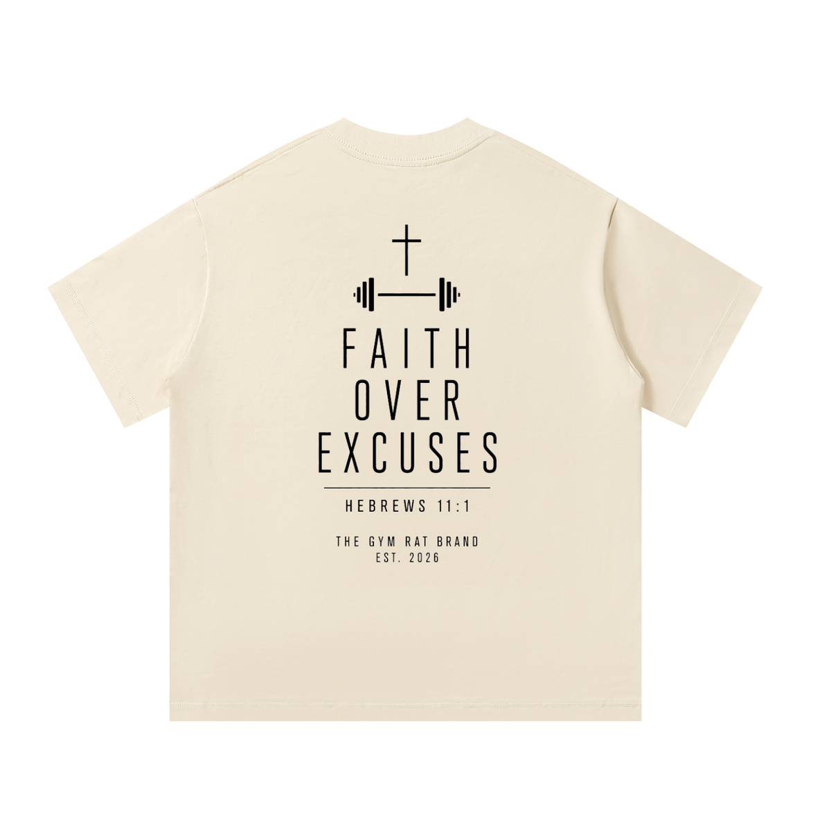 Men’s Armor of God Faith Over Excuse's Heavyweight Oversized Tee