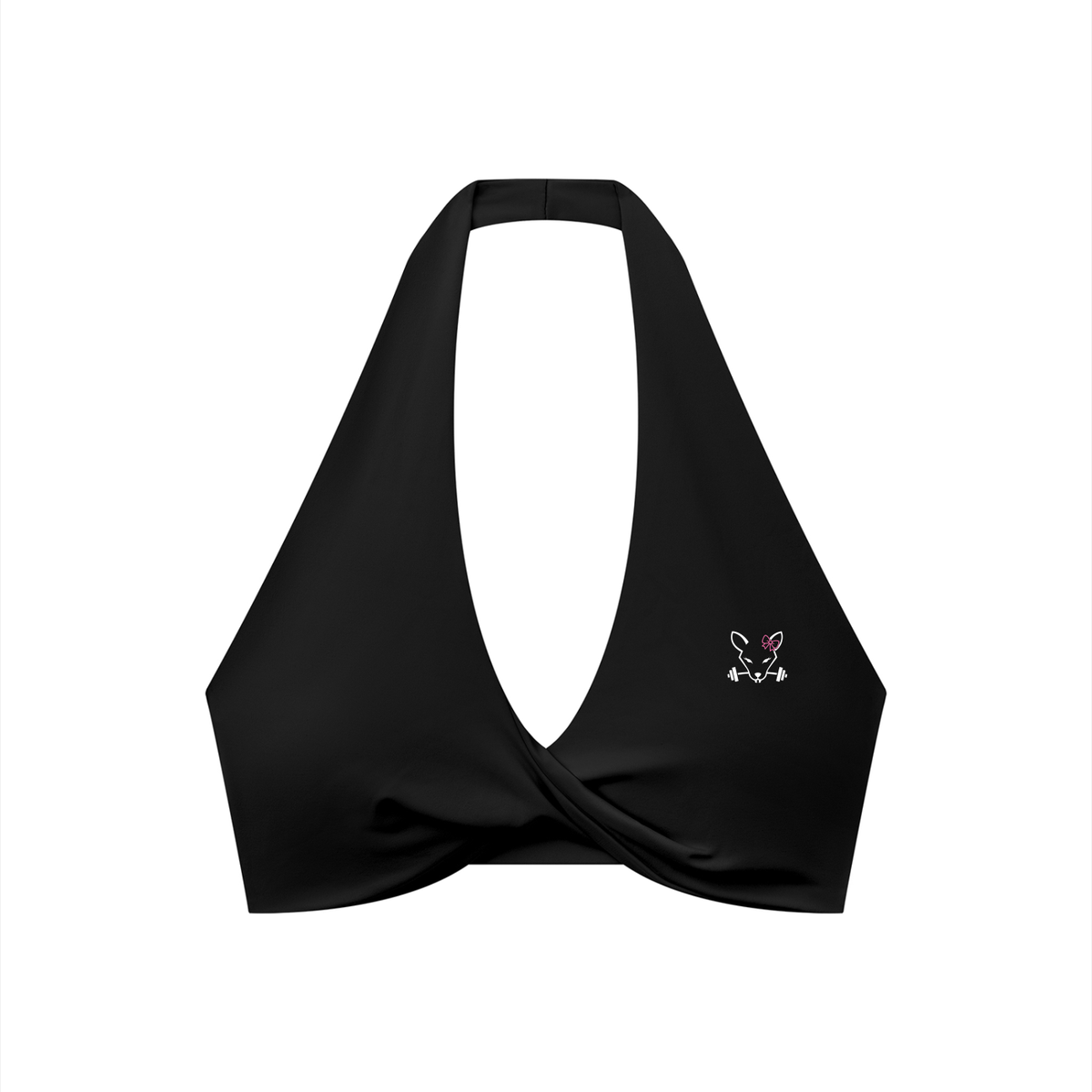 Women's Pleated Halter Sports Bra